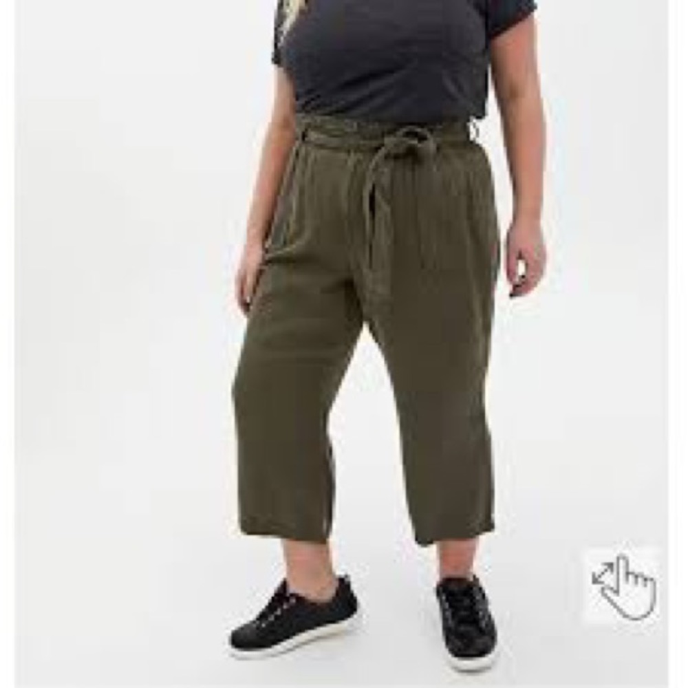 Torrid High Rise Tencel Paperbag waist pants